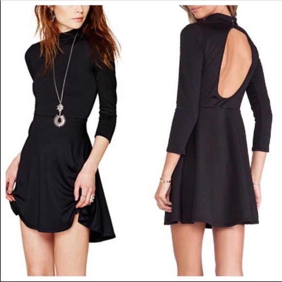 Free People Dresses & Skirts - Free People Black Fit Flare Skater Dress L